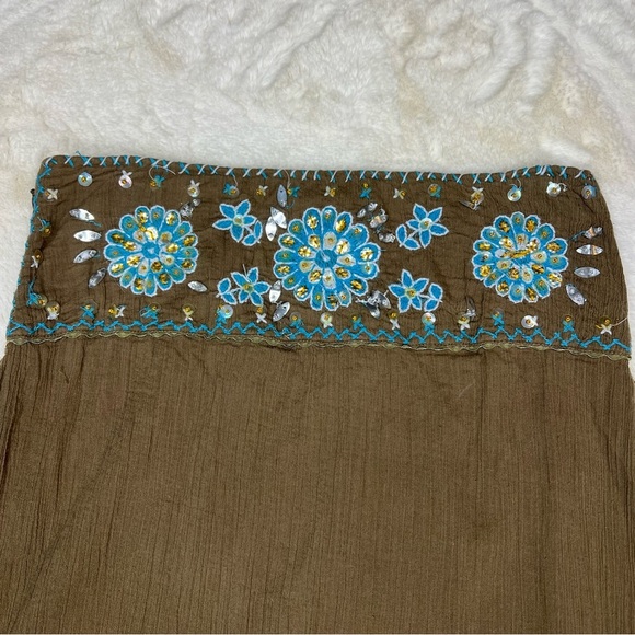 Free People Y2K Embroidered Mirror-Work Boho Skirt – Size 0 - Picture 8 of 8